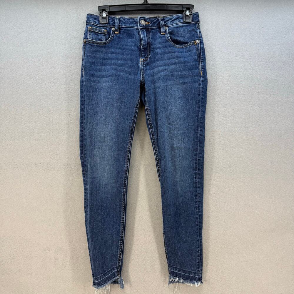 Miss Me Jeans Women's 26 (2) Blue Ankle Skinny Raw Hem Preppy Normcore